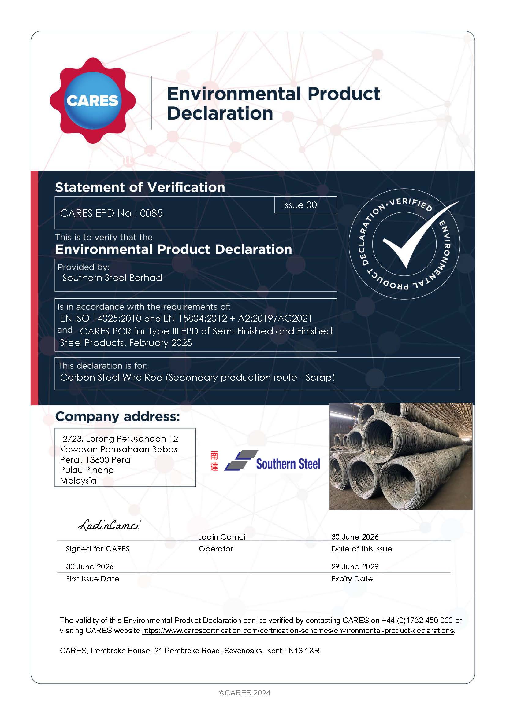 Southern Steel Berhad EPD